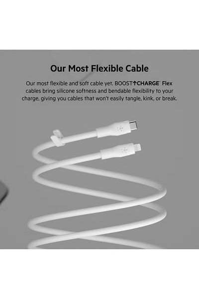 Belkin BoostCharge Flex USB-C to Lightning Silicone Cable 3M – 20W PD Fast Charging – White