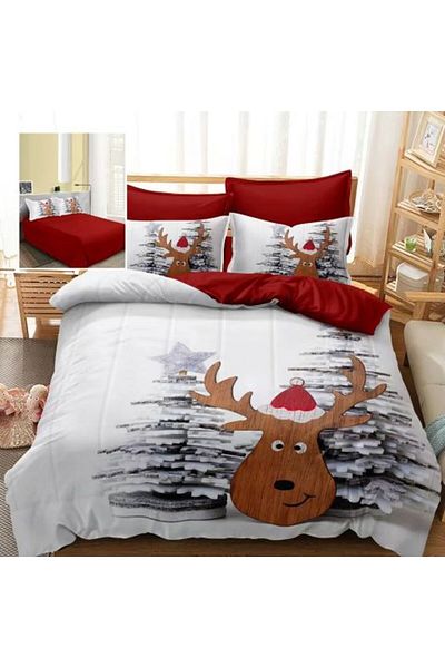 Ralex Christmas Bedding Set Finet 3D, 6 Pieces, Sheet 220 x 230 cm, Duvet Cover 200 x 230 cm, 2 Pillowcase