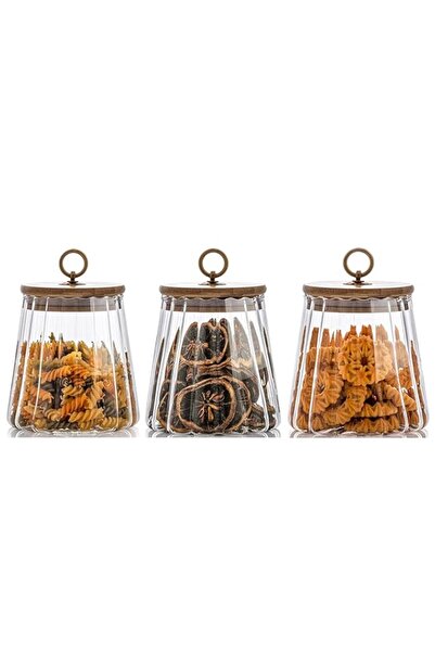 Generic TAPIT Glass Storage Jars with Airtight Lids, Decorative Coffee Bar Container with Airtight Bamboo L