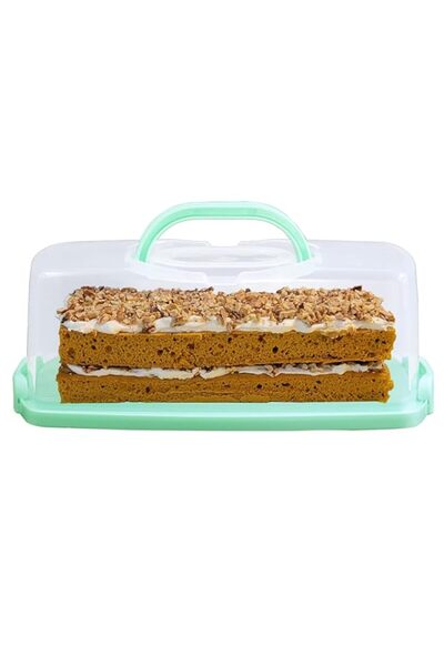 Generic Cheeren Plastic Rectangular Bread Box with Portable Handle, Loaf Cake Storage Container Box for Sto