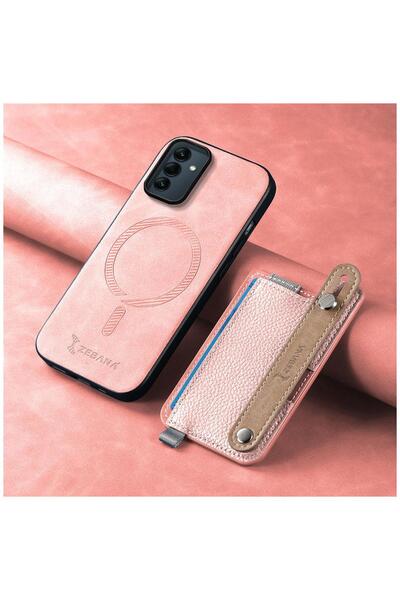 Zebana Samsung Galaxy A17 Compatible Case 2in1 Best Leather Case with Card Holder Pink