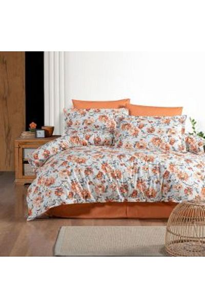 Ralex Double Bed Linen 100% Cotton Ranforce 4 Pieces Extra Large, Bed Sheet 240 x 260 cm, Comforter 200 x