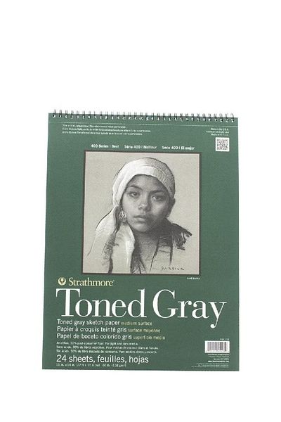 Strathmore Toned Gray Perforated Sketch Pad – 11×14″, 118 gsm (50 Sheets)
