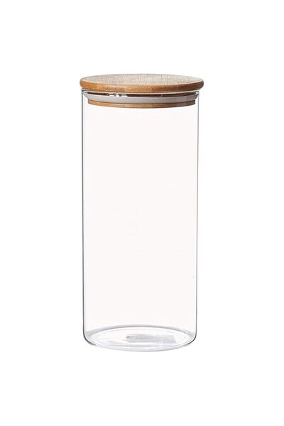 Generic Harmony ZH18144B GLASS JAR WITH BAMBOO LID 1400ML. SIZE:10X23CM