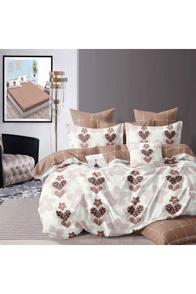 Ralex Double Bed Linen Set Finet Cotton 6 Pieces with Mattress Cover 160 x 200 or 180 x 200 cm, Duvet 200