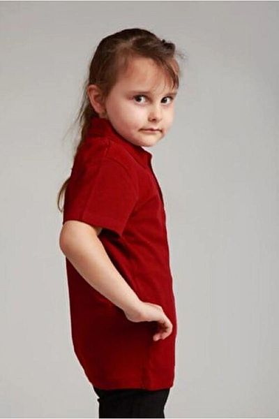 Sereia Short Sleeve Polo Collar Casual 2-Button Burgundy T-Shirt - Burgundy - SREIAUMI-KIISI-BOR-YET