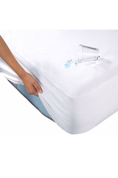 Ralex Husă de saltea pentru pat de bebeluș - Frotir Bumbac 100% impermeabilă - 60 x 120 cm x 10 cm Albă