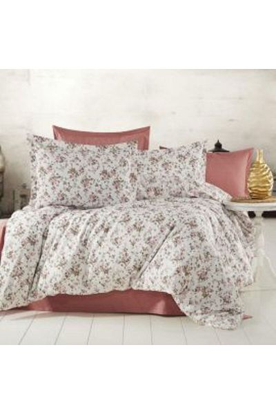 Ralex Double Bed Linen Cotton Ranforce 4 Pieces 240 x 260 cm Sheet, 200 x 230 cm Duvet Cover, 2 Pillowcase