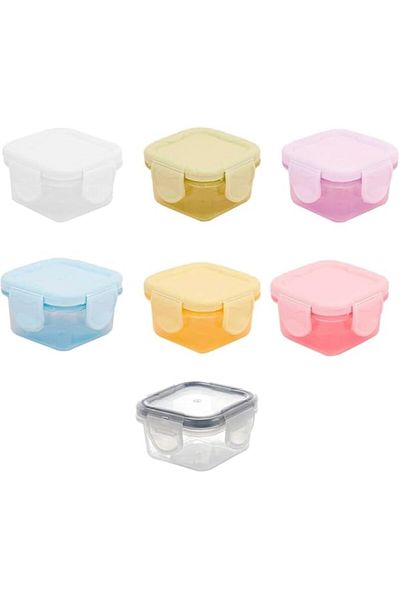 Generic Khazna 7 Pcs Small Container with Lid, 60 ML Small Condiment Containers with Lids, Leakproof, Reusa