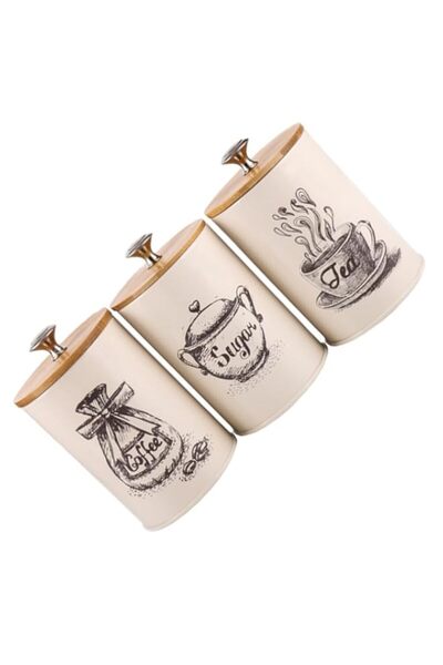 Generic أواسيس جالور، 3 قطع من حاويات تخزين الطعام للمطبخ، علب شاي محكمة الغل...