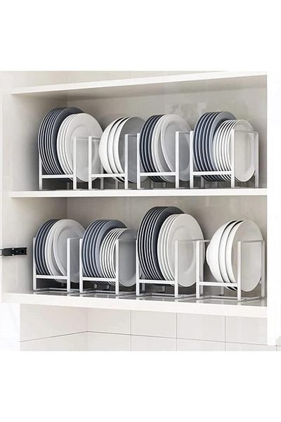 Generic ezylife Kitchen Space Saver Dish Rack - White, Large, 2 Pieces