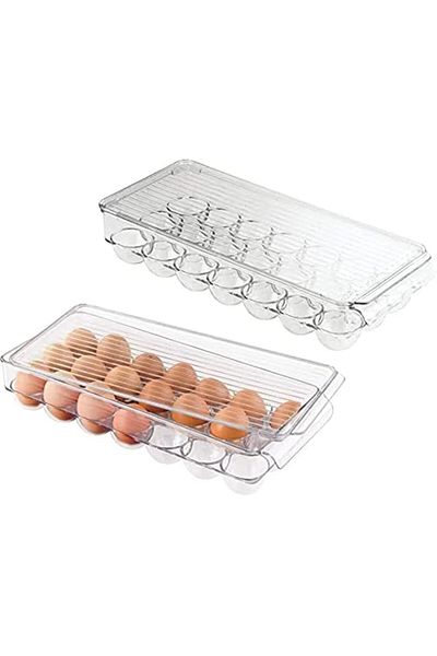 Generic Aiwanto 2 Pcs Covered Egg Holders,BPA-Free Fridge Storage Organizer，Large capacity Eggs Food Storag