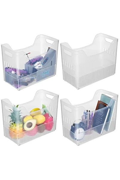 Generic NALACAL 2 Pcs Freezer Organizer Bins, With Wheel Plastic Organizer Bins Tall Narrow Kitchen Organiz