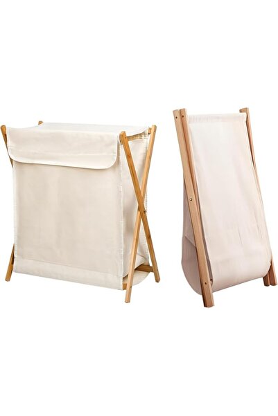 Generic Cozy Nest 97L Bamboo Laundry Basket with Cover for Dirty Clothes Stor...