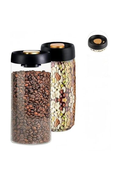 Generic Coffee Bean Canister, Coffee Vacuum Container Jars, Food Coffee Bean Storage Containers with Lids A