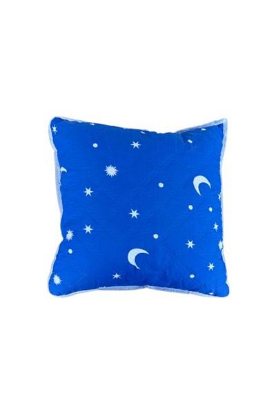 Ralex Pernă matlasată cu stele și luna, model 40 x 40 cm, albastră