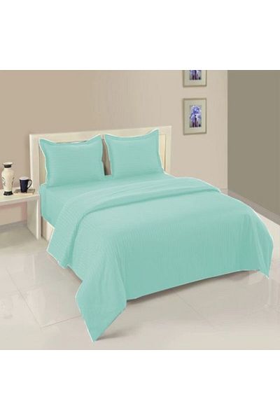 HomePuls Bedding set with elastic Damask Polycotton stripe 1 cm, for mattress 140 x 200 cm, duvet 160 x 220 c