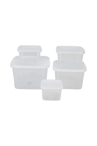 Generic Royalford 5 Pack Clear Stackable Storage Plastic Tupperware Containers RF12189 Pantry Organizers an