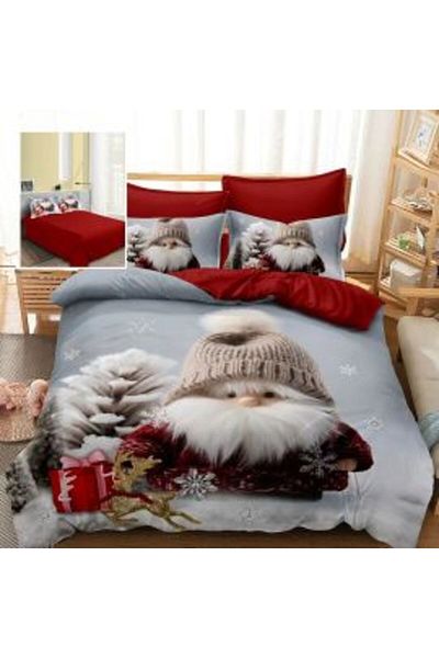 Ralex Christmas Bedding Set Finet 3D, 6 pieces, sheet 220 x 230 cm, duvet cover 200 x 230 cm, 2 pillowcase