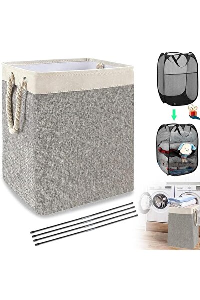 Generic 2PCS Laundry hamper, 135L folding laundry hamper, laundry storage bag...