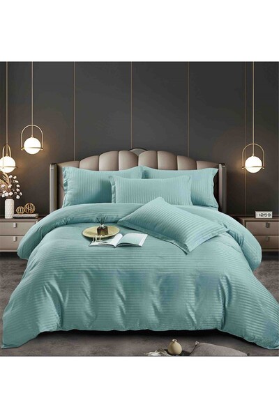 FIONNA.RO Satin Damask Bed Linen With Elastic - Island Paradise