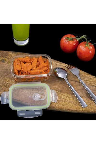 Generic Royalford 400ml Glass Meal Prep Container - Reusable, Airtight Food Storage Tray with Snap Locking