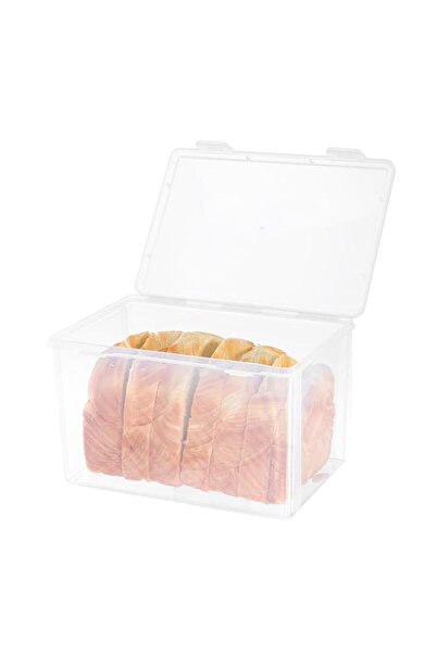 Generic Large Airtight Bread Storage Box for Kitchen & Fridge, Clear Plastic Bread Keeper Container with Li