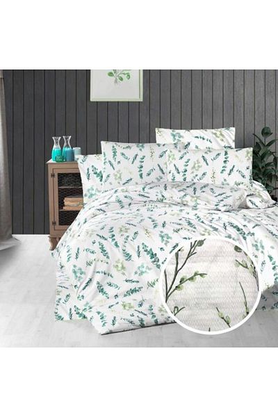 Ralex Bedding Set Creponata 100% Cotton, Bed Sheet 160 x 240 cm, Quilt 140 x 210 cm, Pillowcase 50 x 70 cm