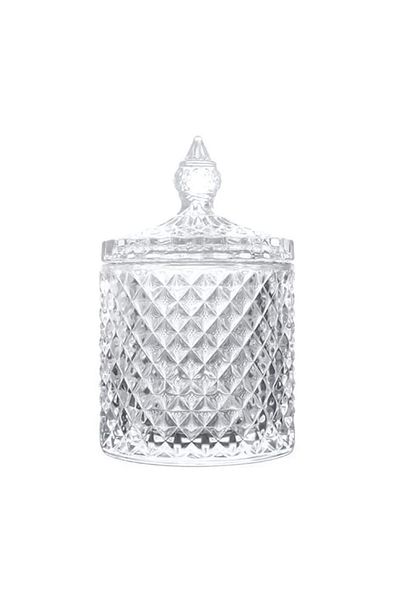 Generic Danmu Art 1pc clear Glass Storage with Lid Candy Jar Biscuit Box Containers (600ml)