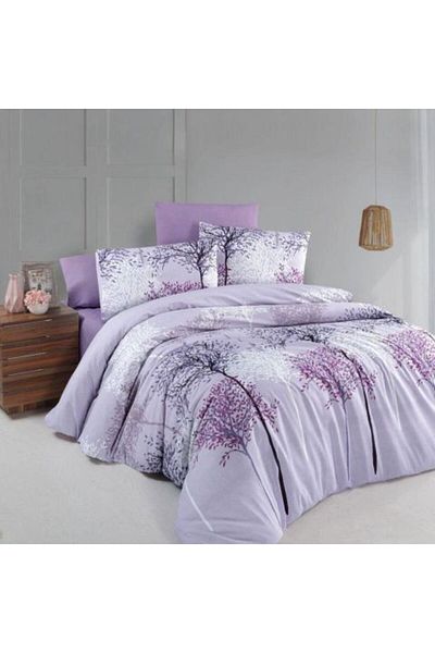 Ralex Double Bed Linen Set Cotton Ranforce 4 Pieces Sheet 240 x 260 cm, Duvet 200 x 230 cm, 2 Pillowcases