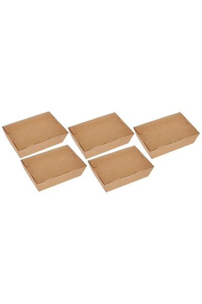 Generic Hotpack Disposable Kraft Food Lunch Box, Food Storage& Take away container 150mm, 5 Pieces