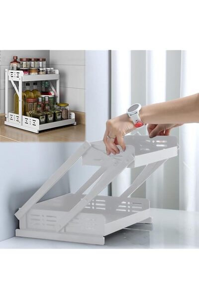 Generic Tycom Pull Out Spice Rack Organizer For Countertop and Cabinet, Standing Shelf Jars Storage Holder,