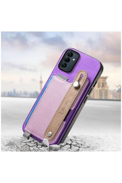 Zebana Samsung Galaxy A17 Compatible Case 2in1 Best Leather Case with Card Holder Purple
