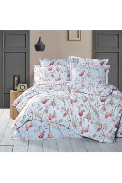 Ralex Lenjerie pat dublu Bumbac 100% Ranforce 4 piese extra large, cearsaf pat 240 x 260 cm, pilota 200 x