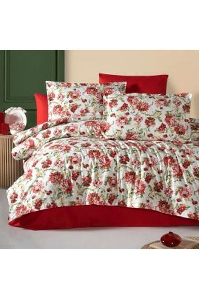 Ralex Double Bed Linen 100% Cotton Ranforce 4 Pieces Extra Large, Sheet 240 x 260 cm, Duvet Cover 200 x 22