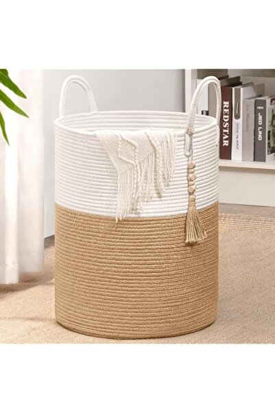 Generic Goodpick Woven Laundry Basket Decorative Blanket Basket for Living Ro...