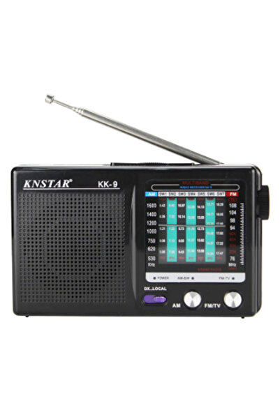 Vikefon KK-9 راديو صغير أسود محمول، مشغل موسيقى ستيريو محمول AM FM، بطاريات A...