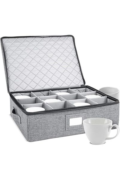 Generic storageLAB China Storage Set, Hard Shell and Stackable, for Dinnerware Storage and Transport, Prote