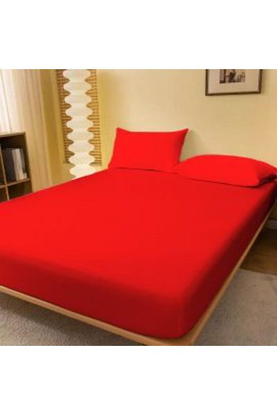 Ralex Set husă pat și fețe perne tricot jerse bumbac 100%, pentru saltea de 180 x 200 cm