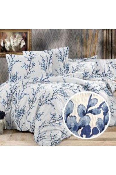 Ralex Double Bed Extra Large Bedding Set Creponata 100% Cotton, Bed Sheet 240 x 260 cm, Duvet Cover 200 x