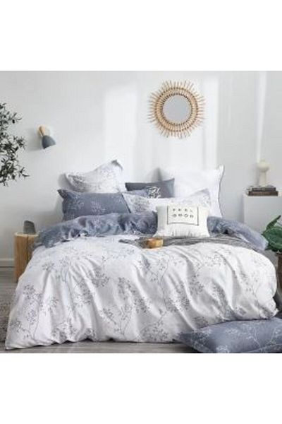 Ralex Double Bed Linen Percalle Printed 100% Cotton, 4 Pieces, Sheet 240 x 260 cm, Duvet 200 x 230 cm, 2 P
