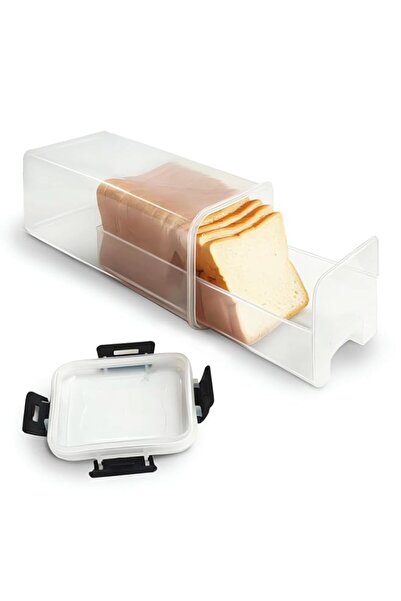 Generic Tazweeq Bread Storage Container with drawer Tray, Plastic Bread Box, Bread Container with Airtight