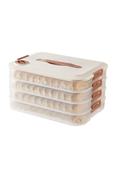 Generic TERRIFI 4 layer Food Storage Containe, Dumpling Organizer Transparent, Stackable Food Container Tra