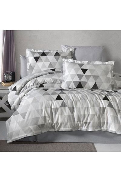 Ralex Double Bed Linen Cotton Ranforce 4 Pieces, Bedsheet 240 x 260 cm, Duvet 200 x 230 cm, 2 Pillowcases