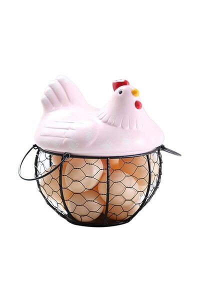 Generic Quietcloud JannahMehr Egg Storage Basket - Freestanding Wire Chicken Egg Storage Organizer Display