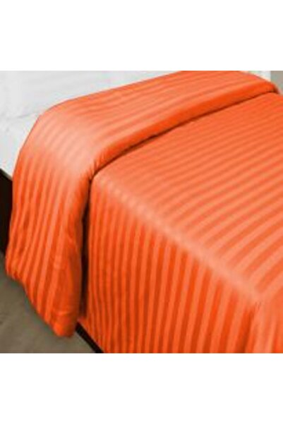 HomePuls Bed Sheet for 2 Persons Damask Polycotton Stripe 1 cm, 220 x 230 cm, Coral Red