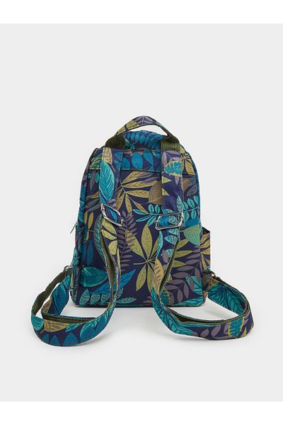 Styli Leaf Print Backpack with Zip Pocket