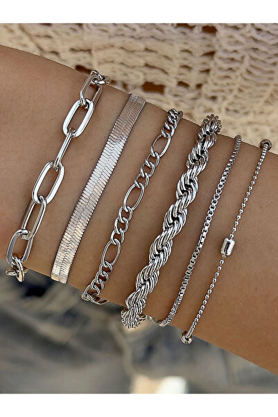 Styli مجموعة من 6 أساور سلسلة متنوعة