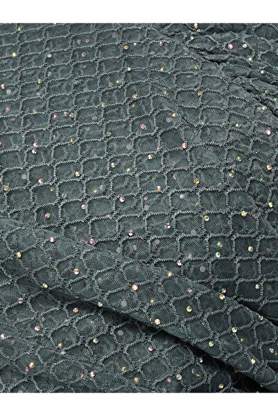 House of Moda By Styli Embellished Mesh Off Shoulder Maxi Dress