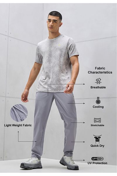 Technosport By Styli Solid 4-Way Stretch Track Pants